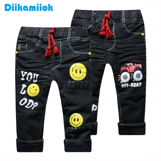 New Fashion Baby Boys Thick Winter Jeans Black Children Clothing Kids Keep Thermal Pants Trousers Boy Warm Jeans Denim 1-5 Year