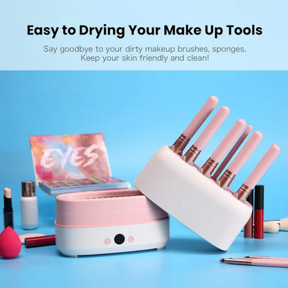 12 Holes Makeup Brushes Dryer Electric Cosmetic Brush Drying Machine Automatic Cosmetic Puff Makeup Tools Cleaner and Dryer Tool