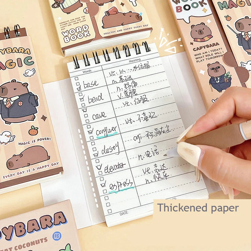 80sheets Capybara Word Notebook School Supplies School Notebooks Notepads Journal Back To School Sketch Book Student Planner