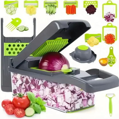 16 in 1 Multifunctional Vegetable Chopper Handle Food Grate Food Chopper Vegetable Slicer Dicer Cut Kitchen Items gadgets