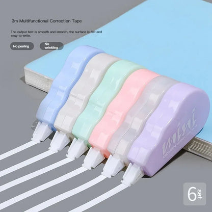 6Pcs/pack Correction Tapes Promotional Gift South Korea Stationery Cute Girl Portable Mini Tape Set School Office Supply