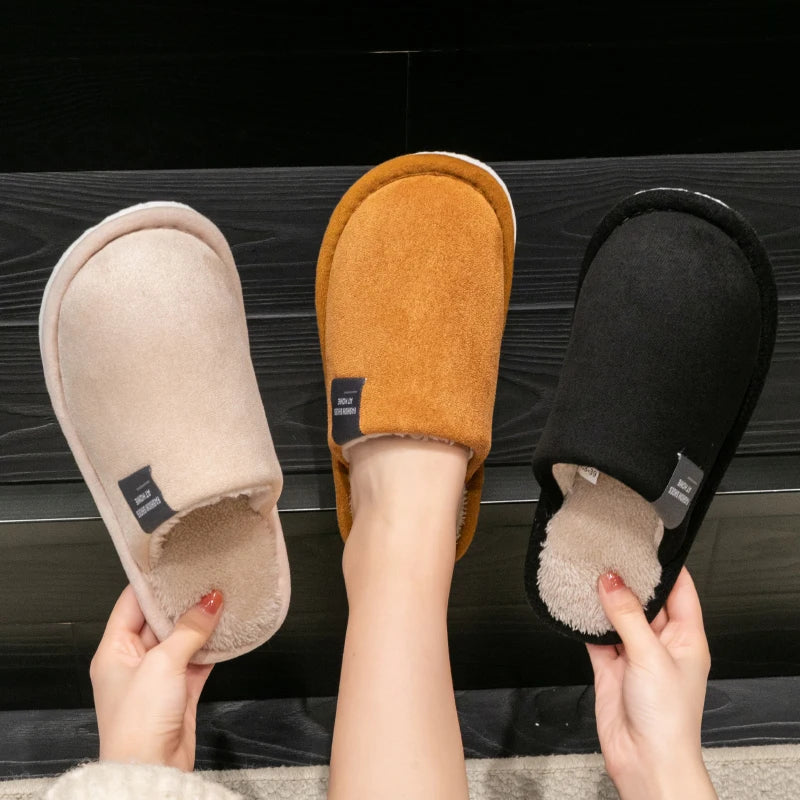 Cozy Winter Couples' Non-Slip Slippers for Home