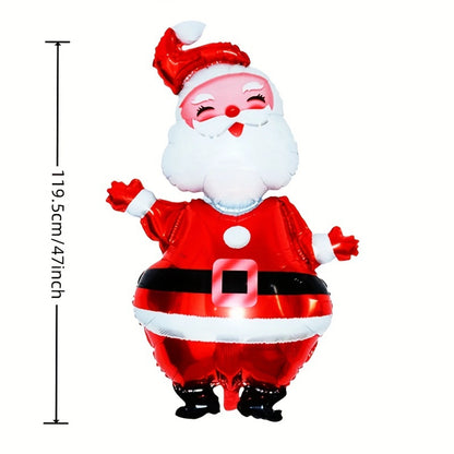 Large Santa Claus Aluminum Foil Balloon for Christmas Party, Decorative Supplies, 119cm, 1Pc