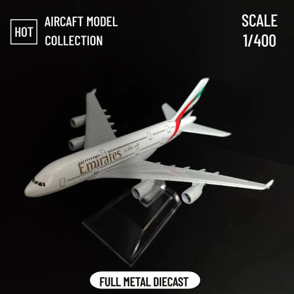 Scale 1:400 Metal Aircraft Replica Fly Emirates A380 B777 Airlines Airplane Diecast Model Aviation Miniature Home Decor Boy Toy