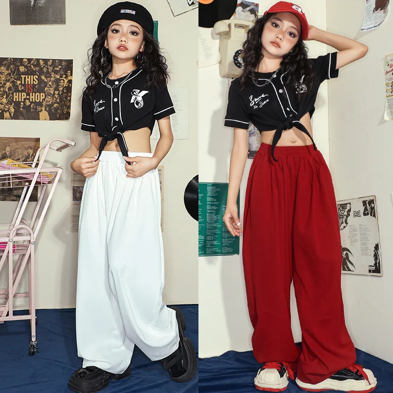 Girls Loose-Fitting Hip-Hop Performance Set