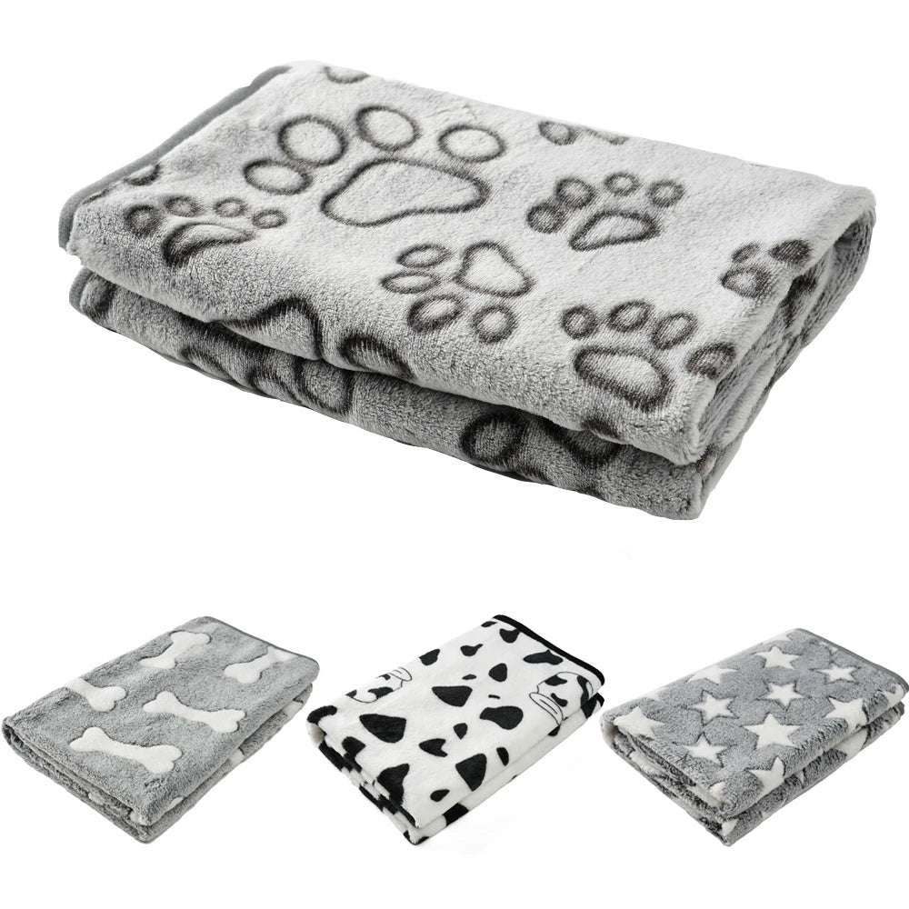 Soft Cozy Dog Bed Mat For Small Large Dogs Bone Star Avocado Print Warm Mattress Pet Cat Sleeping Blanket Puppy Travel Supplies