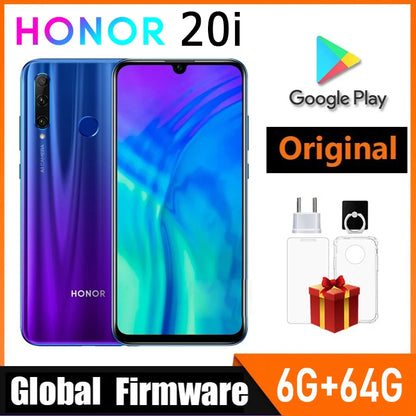 HONOR 20i smartphone global firmware CPU Haisi Qilin 710 Dual SIM card Android 9.0 6.21 inch front camera 32MP used phone