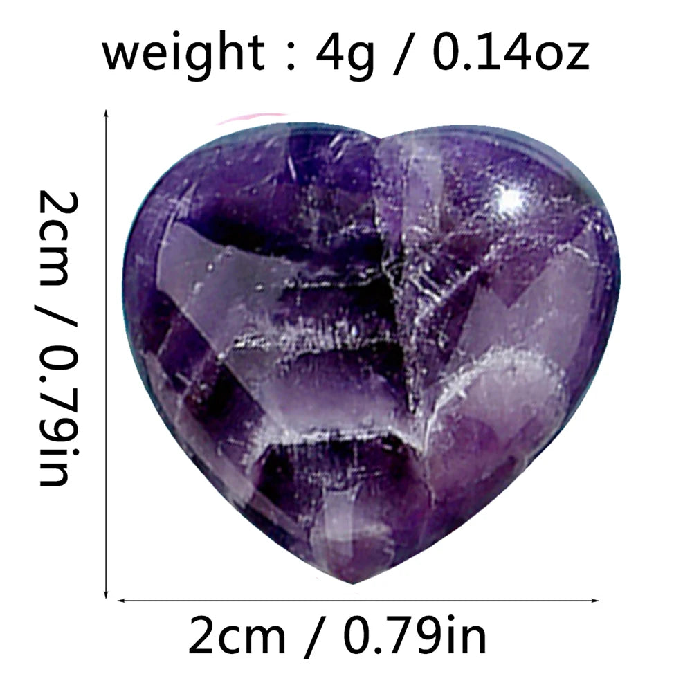 7 Pcs Mini Crystal Heart Stone Sculpture Set