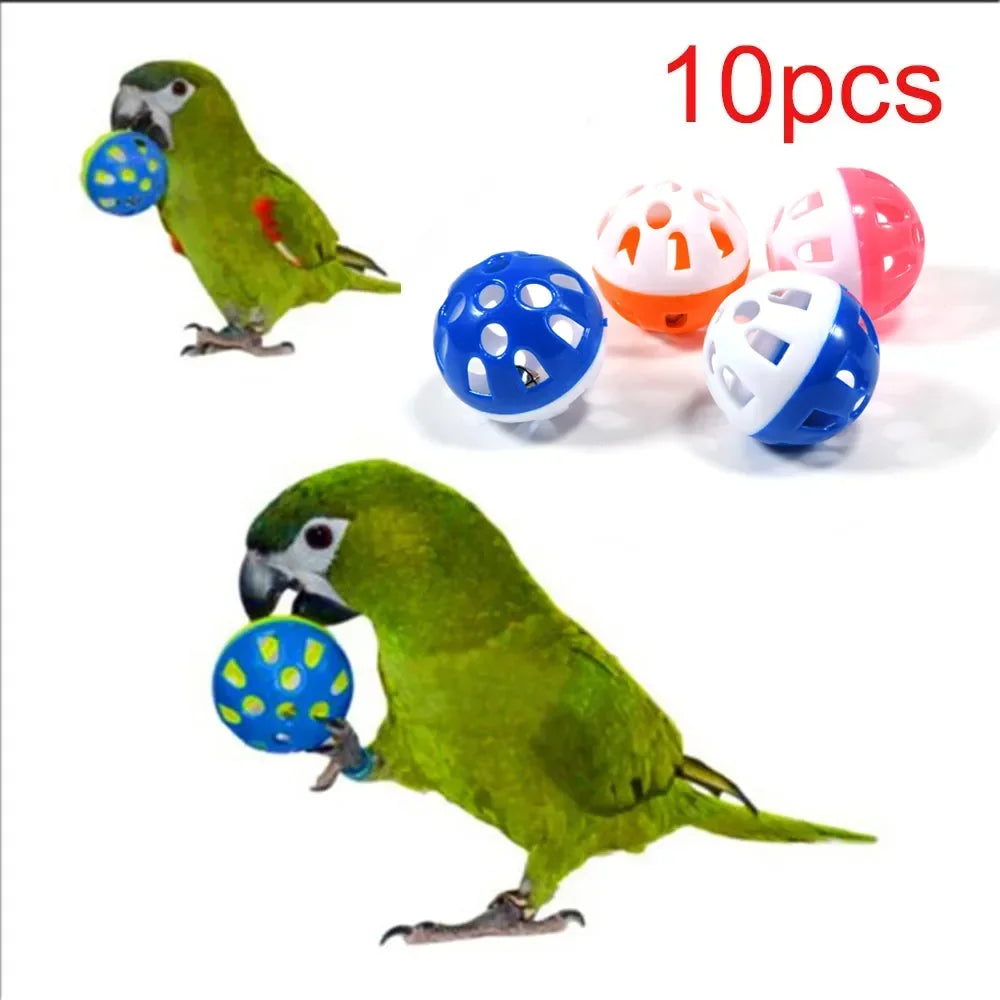 10pcs Colorful Rolling Bell Balls for Parrots