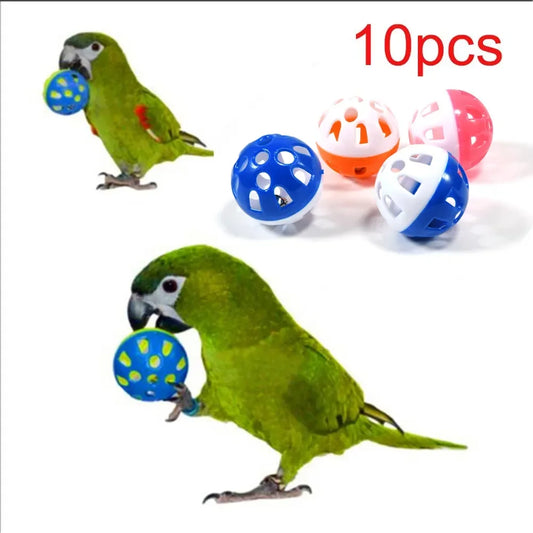 10pcs Colorful Rolling Bell Balls for Parrots