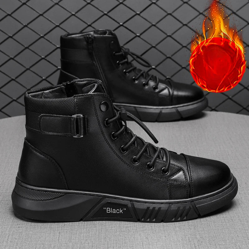 Men's High-Top Casual Leather Boots