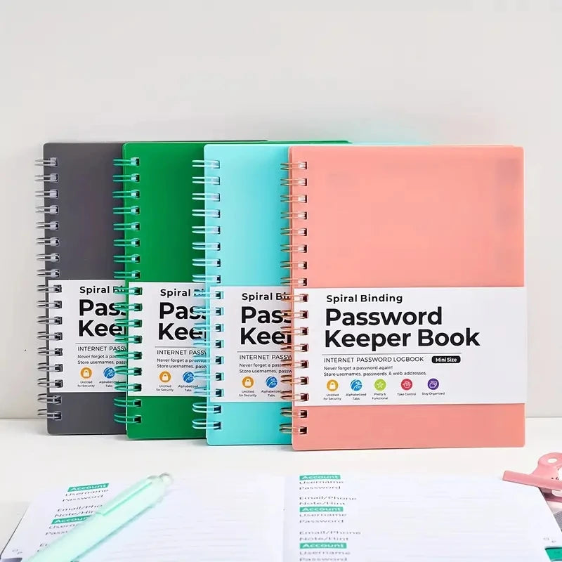 MINI Spiral Password Keeper Book Notepad Secure & Organized Notebooks Notebook Diary Writing Pads Office School Supplies