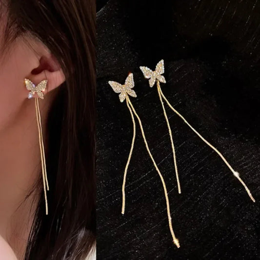 Delysia King  Butterfly tassel earrings