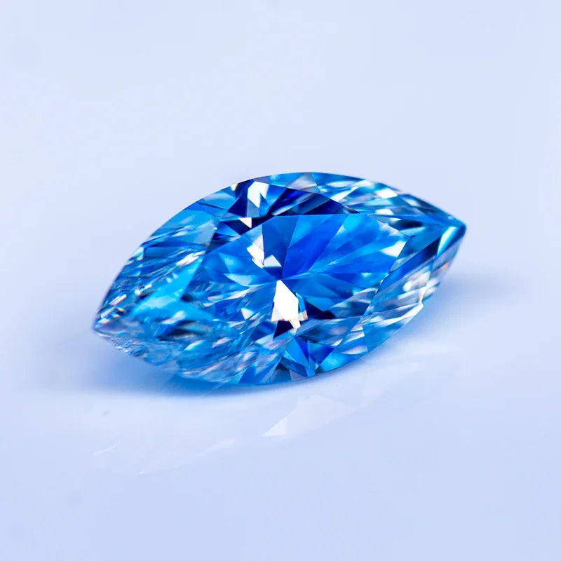 Moissanite Lab Grown Diamond Ice Blue Color Marquise Cut Gemstone for Charms Advanced Jewelry Making Materials Free Delivery