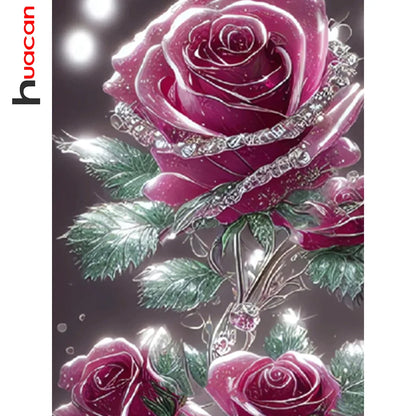 Huacan 5D Diamond Painting Rose Flower Art Kit