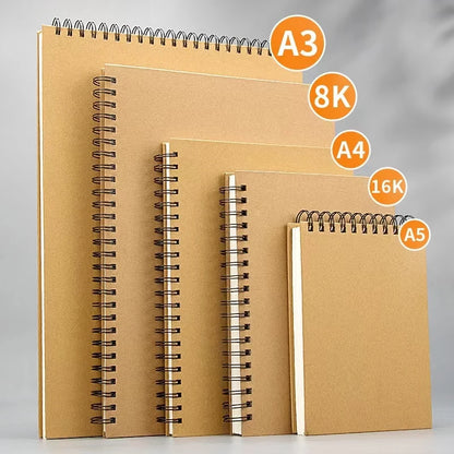 A3/A4/A5/8k/16k Sketchbook Thick Paper 160 GSM Notebook for painting DIY Creative Practice Drawing Art School Supplies