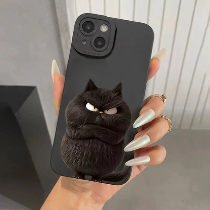 Funny Cool Cat Silicone Phone Case for iPhone Series