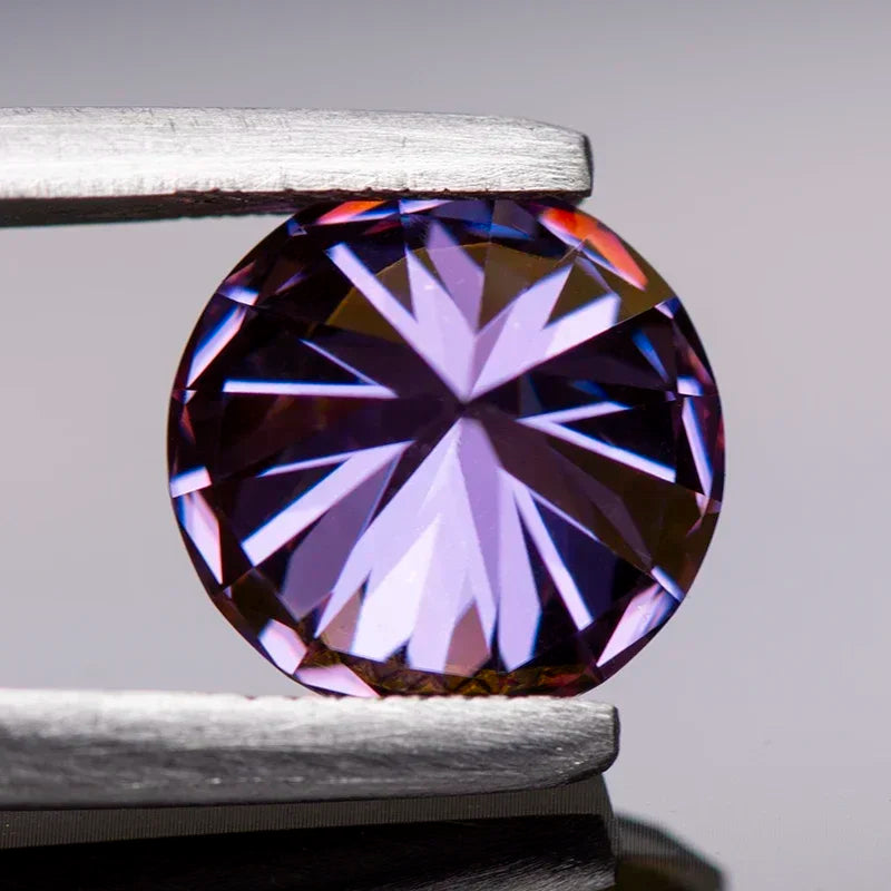 Imperial Purple Round Cut Moissanite Gemstone