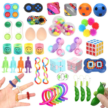 3-100pcs Random Fidget Toys Mystery Gifts Pack Surprise bag Fidget Set Antistress Relief Toys for kids party christmas