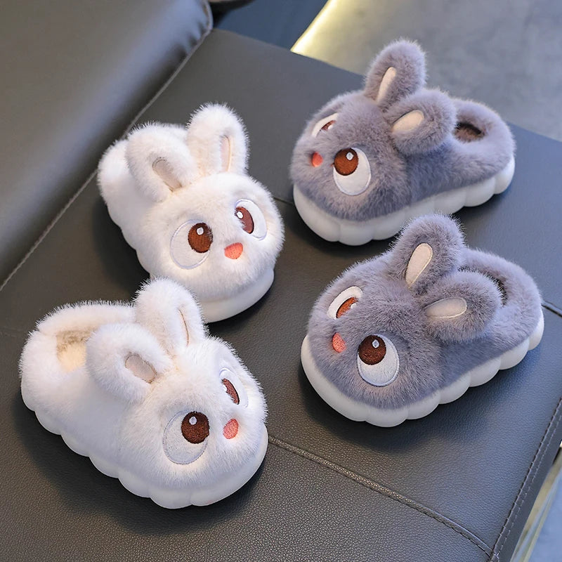 Cute Big Eyed Rabbit Winter Slippers for Kids