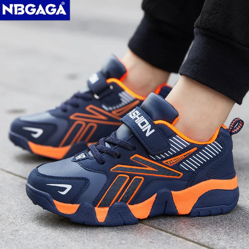 NBGAGA Boys Sports Sneakers - Stylish Leather Casual Shoes