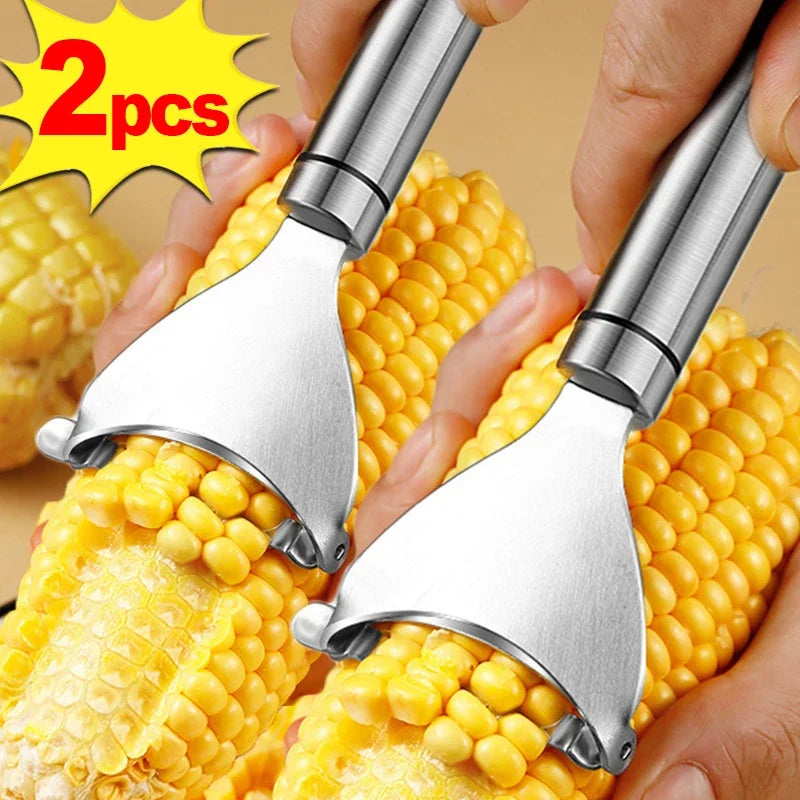 Stainless Steel Corn Peeler - Serrated Corn Stripper Tool