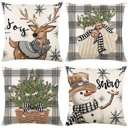 45cm Merry Christmas Cushion Cover Pillowcase 2024 Christmas Decorations for Home Ornament New Year Christmas Decor 2025 Noel