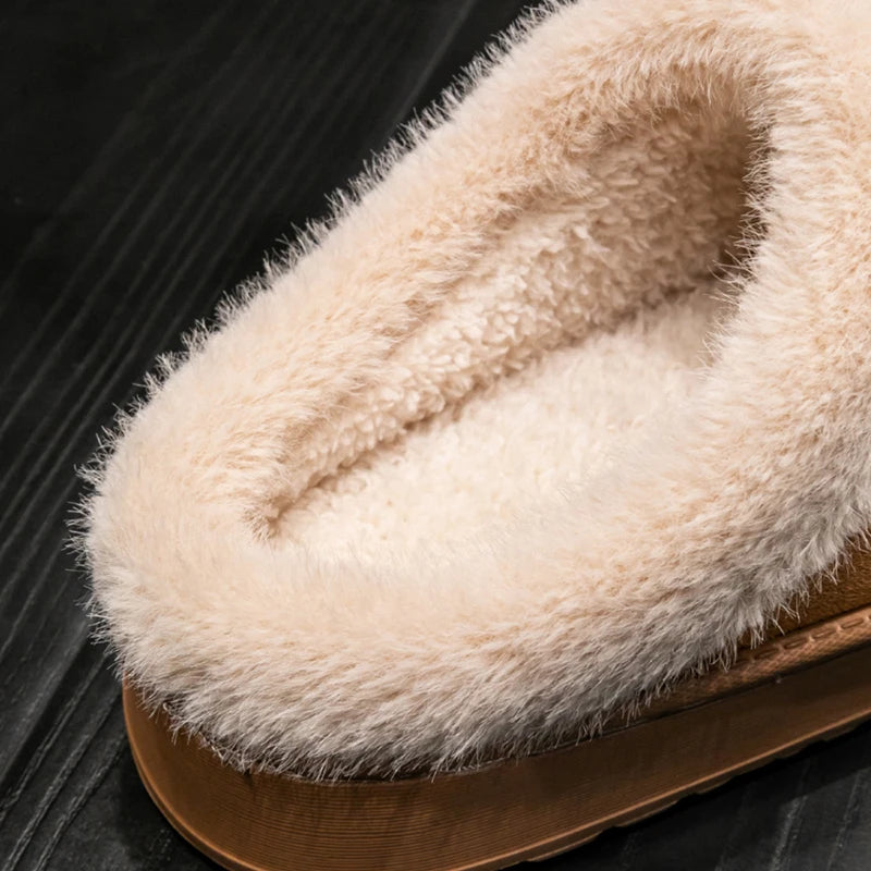 Cozy Fluffy Men's Winter Slippers with Thick Anti-Slip Sole