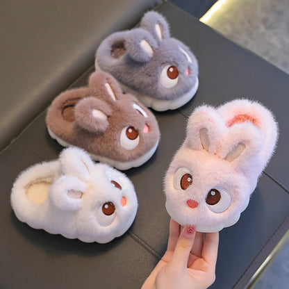 Cute Big Eyed Rabbit Winter Slippers for Kids