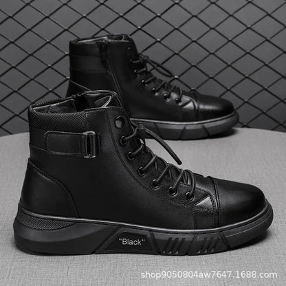 Men's High-Top Casual Leather Boots