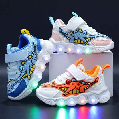 LED Cartoon Sneakers for Kids - Breathable & Fun Lighting Shoes