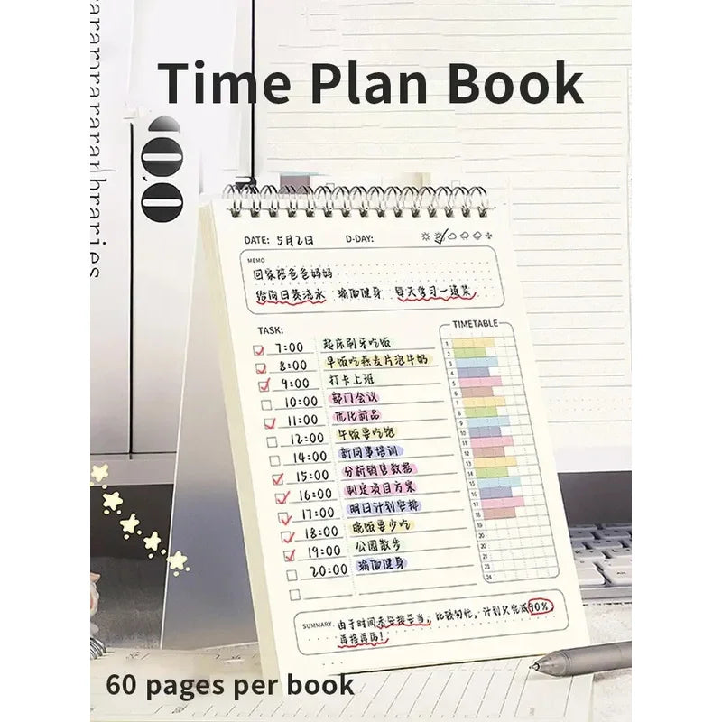 A5 Spiral Planner Notebook - 160 Pages Daily Organizer