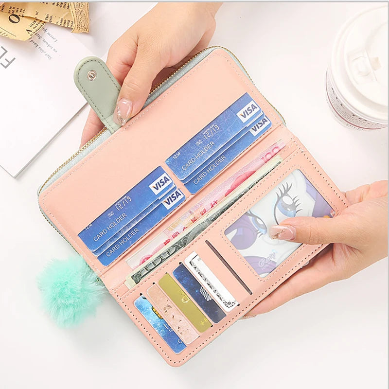 Elegant Women’s PU Leather Long Wallet - Multi Card Organizer