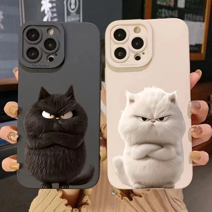 Funny Cool Cat Silicone Phone Case for iPhone Series