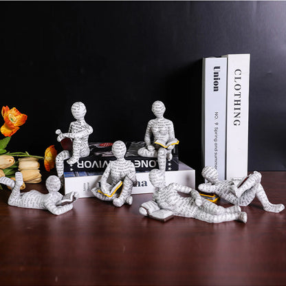 Reading Women Reading Figurines Decor Nordic Modern Thinker Statue Modern Abstract Art Sculpture Resin Bookshelf Decor Gift