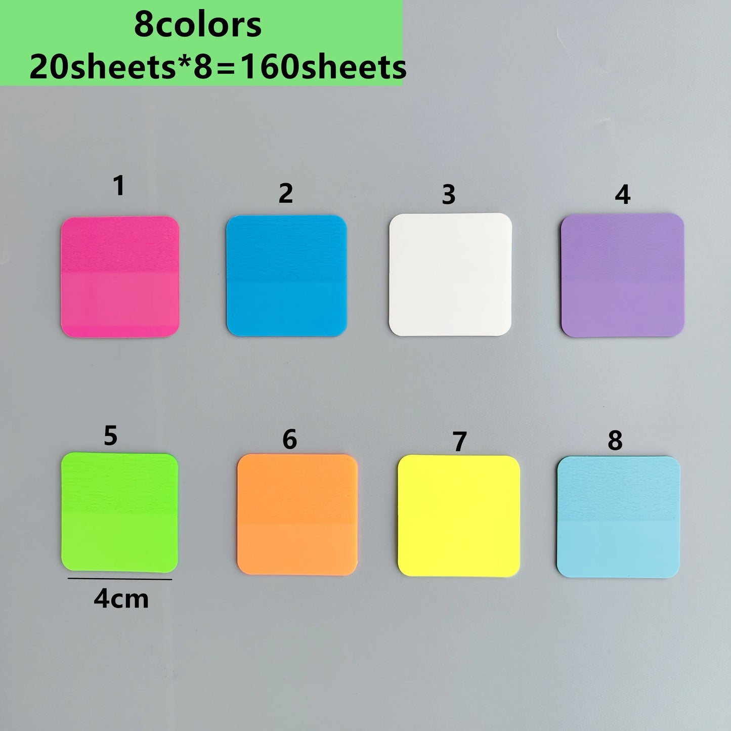 160 Sheets Colorful Transparent Sticky Notes