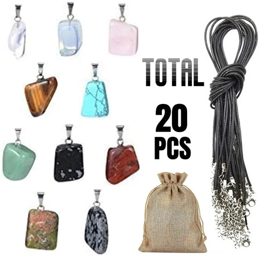 Crystal Stone Charms Kit with Gemstone Chakra Beads