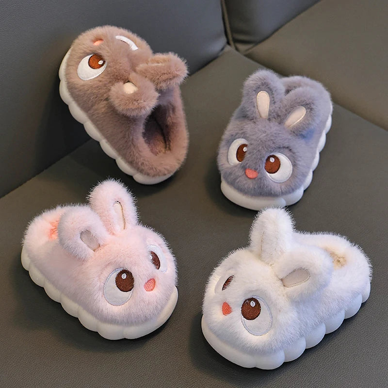 Cute Big Eyed Rabbit Winter Slippers for Kids