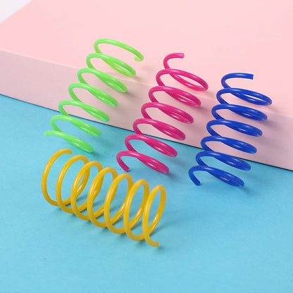 Kitten Cat Toys Wide Durable Heavy Gauge Cat Spring Toy Colorful Springs Cat Pet Toy Coil Spiral Springs 4/8/16/20pcs