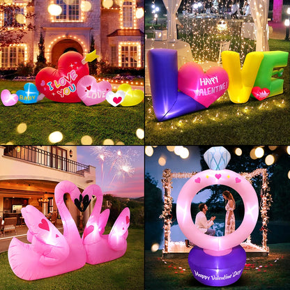 Valentine's Day Inflatable Love Decoration with LED Lights