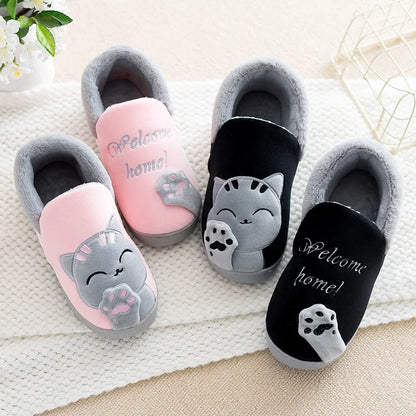 Kids Cartoon Indoor Slippers - Winter Warm Anti-Slip Shoes