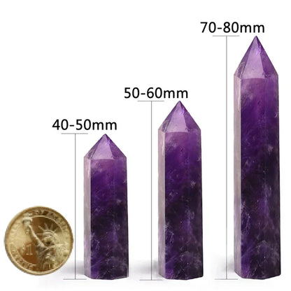 Natural Stone Point Wand - Rose Quartz & Amethyst