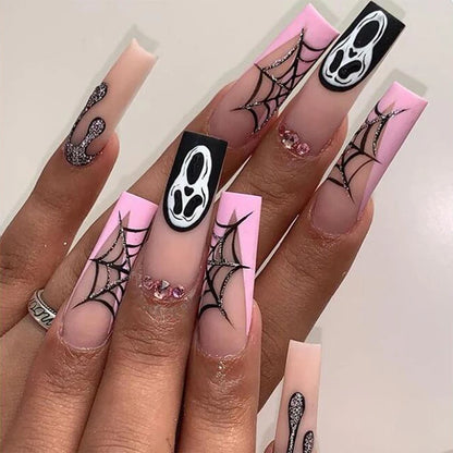 Halloween Acrylic Press On Nails - Cute Ghost Design