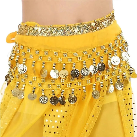 Dancing Waist Belt Chain with Metal Coins for Belly Dance