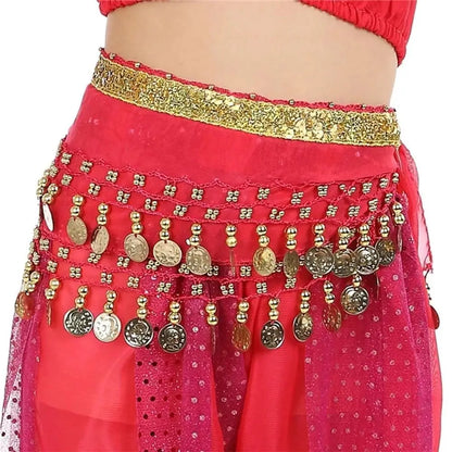 Dancing Waist Belt Chain with Metal Coins for Belly Dance