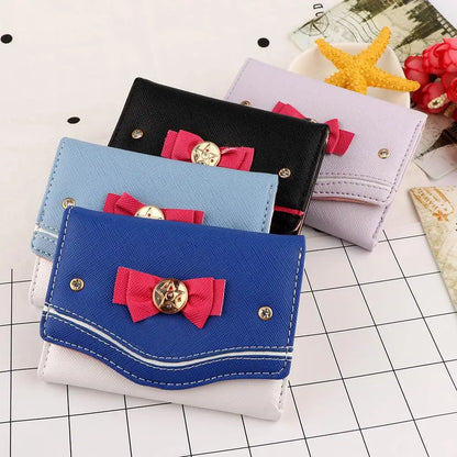 Sailor Moon Bow Knot Wallet - Candy Color Clutch for Women