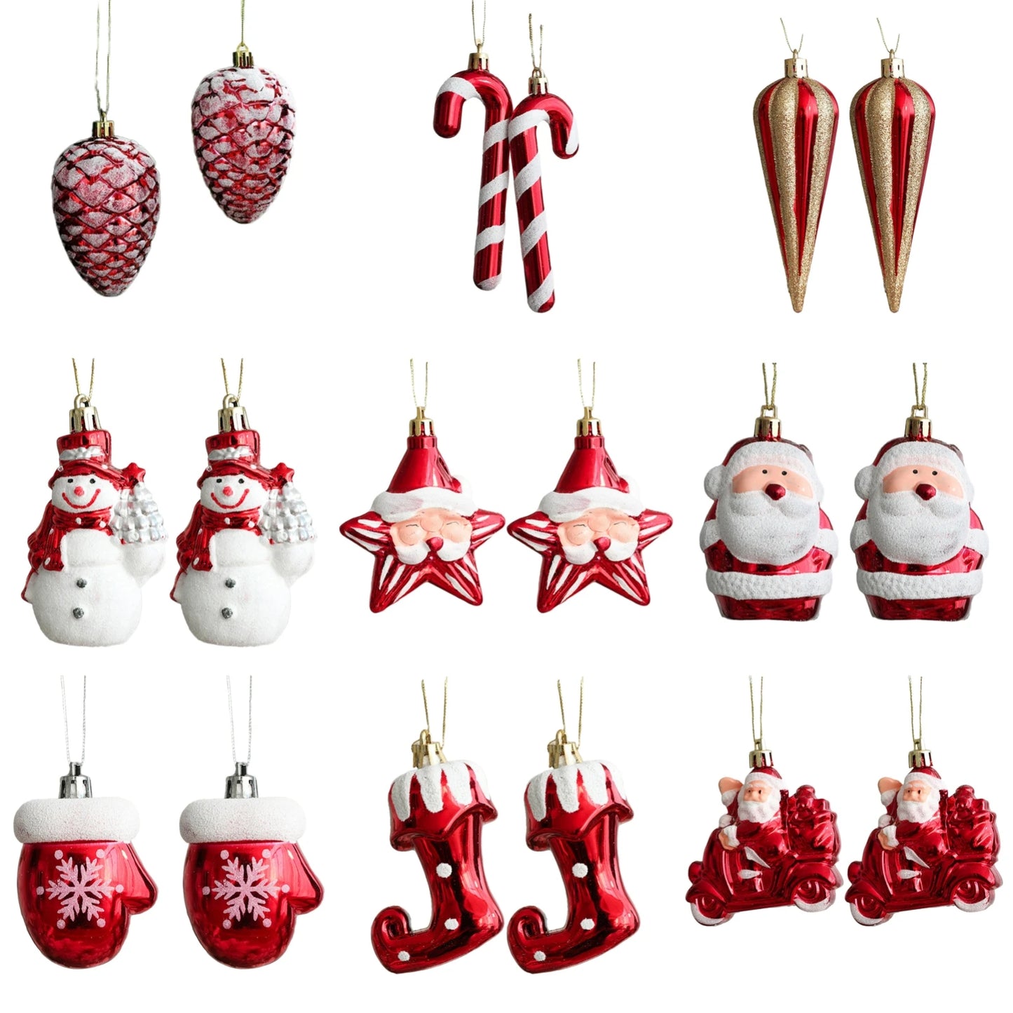 2pcs Christmas Santa Claus Snowman House Balls Pendant Ornaments Xmas Tree Hanging For Xmas 2024 New Year Party Navidad Natal