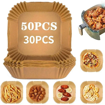 50/30 Pieces Kitchen Air Fryer Disposable Baking Molds