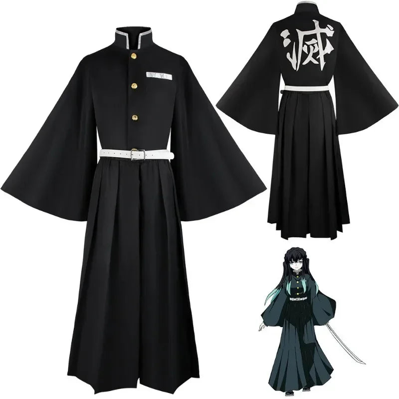 Aime Tokitou Muichirou Cosplay Costume Demon Slayer Cosplay Kimetsu No Yaiba Kisatsutai Uniform Wig Halloween Costume for Woman