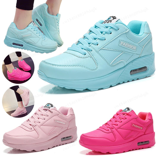 Air Cushion Women’s Fashion Sneakers - Blue & Pink